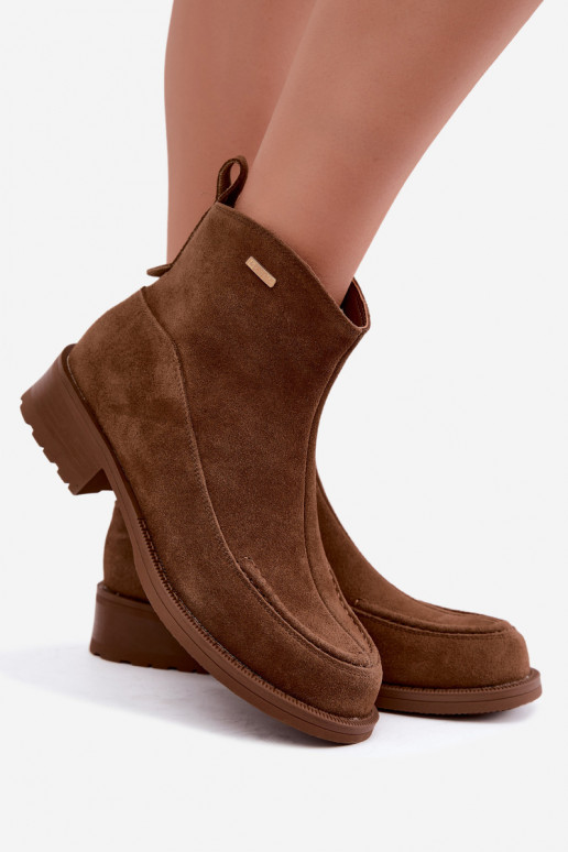 Stivali in suede da donna con isolamento Big Star UU274601 marroni