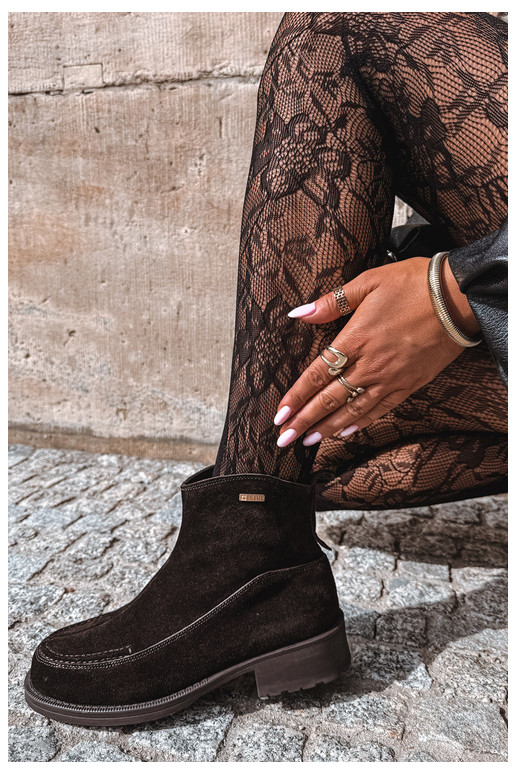 stivali isolati in suede naturale per donne Big Star UU274602 colore cioccolato