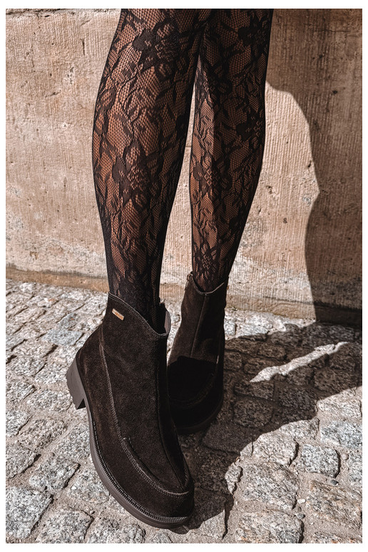 stivali isolati in suede naturale per donne Big Star UU274602 colore cioccolato