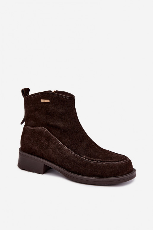 stivali isolati in suede naturale per donne Big Star UU274602 colore cioccolato