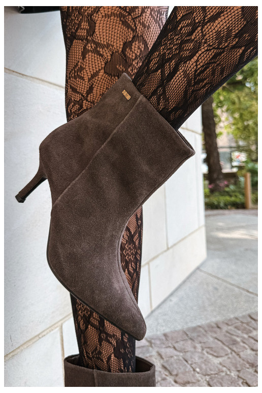 Stivali in suede con tacchi sottili e isolamento, slip-on Big Star UU274492 marroni