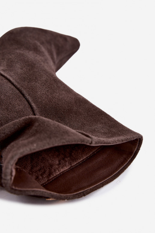 Stivali in suede con tacchi sottili e isolamento, slip-on Big Star UU274492 marroni