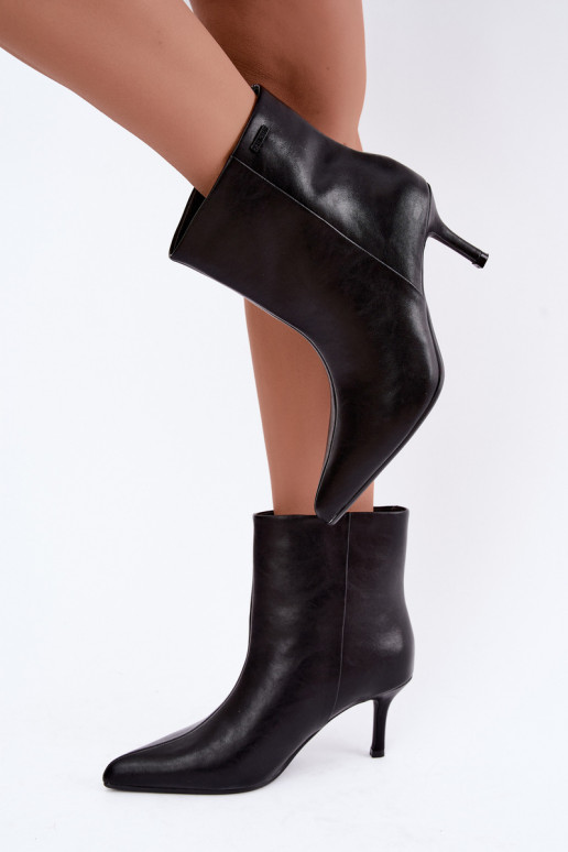 Stivaletti con tacchi sottili e isolamento, slip-on Big Star UU274494 neri