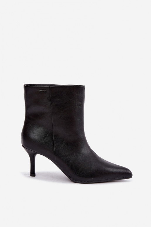Stivaletti con tacchi sottili e isolamento, slip-on Big Star UU274494 neri