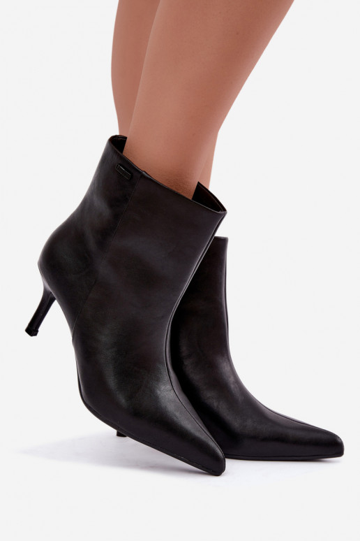 Stivaletti con tacchi sottili e isolamento, slip-on Big Star UU274494 neri