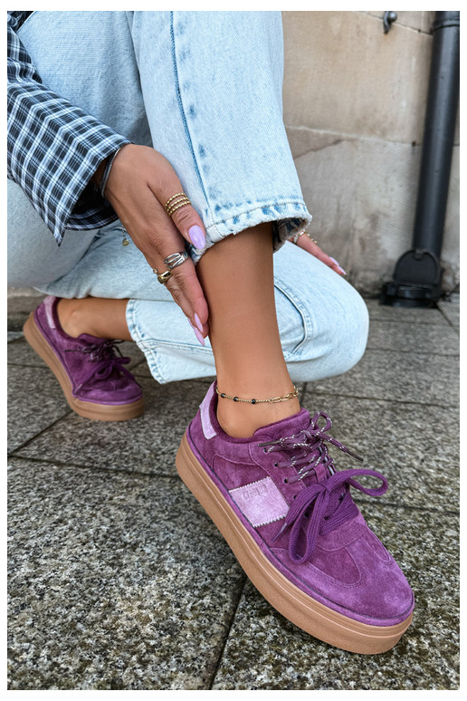 Sneakers viola da donna in suede sintetico con isolamento Big Star UU274772