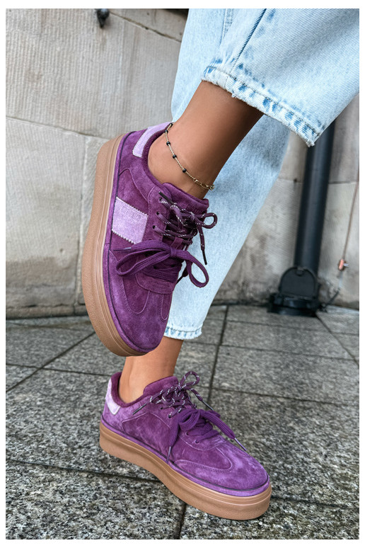 Sneakers viola da donna in suede sintetico con isolamento Big Star UU274772
