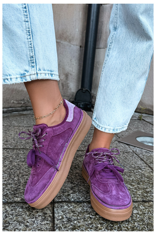 Sneakers viola da donna in suede sintetico con isolamento Big Star UU274772