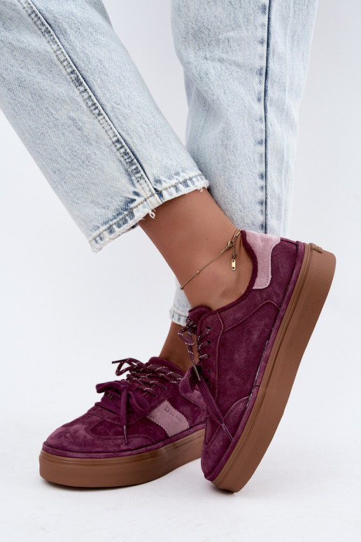 Sneakers viola da donna in suede sintetico con isolamento Big Star UU274772