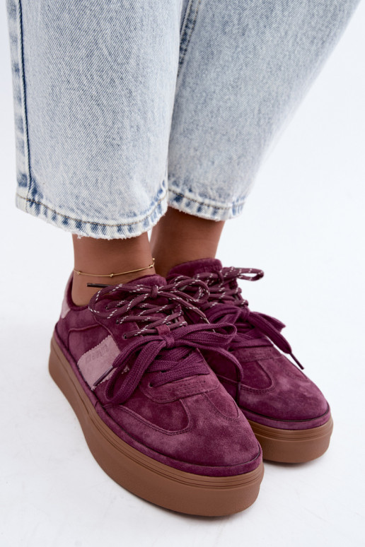 Sneakers viola da donna in suede sintetico con isolamento Big Star UU274772