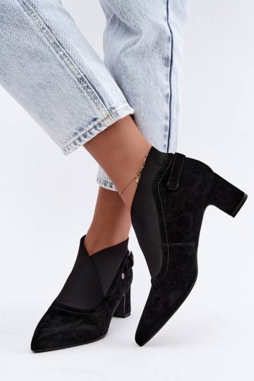 Stivaletti in suede caldi con tacco Tai turiciejka K7691-01 colore nero