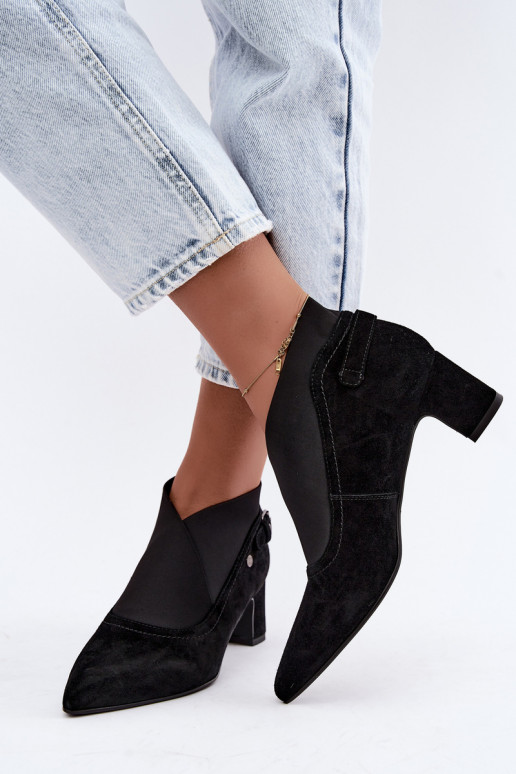 Stivaletti in suede caldi con tacco Tai turiciejka K7691-01 colore nero