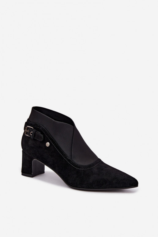 Stivaletti in suede caldi con tacco Tai turiciejka K7691-01 colore nero