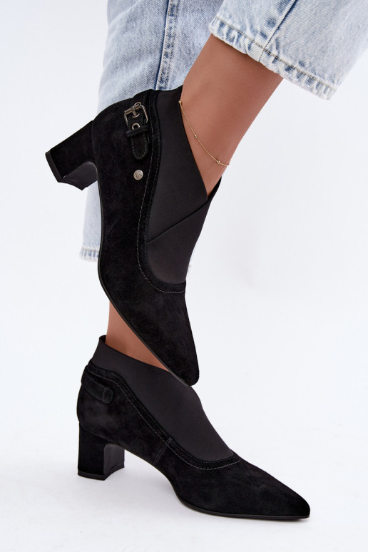 Stivaletti in suede caldi con tacco Tai turiciejka K7691-01 colore nero