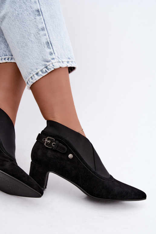 Stivaletti in suede caldi con tacco Tai turiciejka K7691-01 colore nero