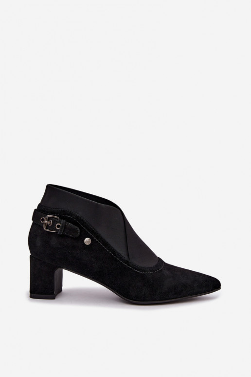Stivaletti in suede caldi con tacco Tai turiciejka K7691-01 colore nero