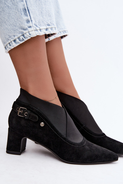 Stivaletti in suede caldi con tacco Tai turiciejka K7691-01 colore nero