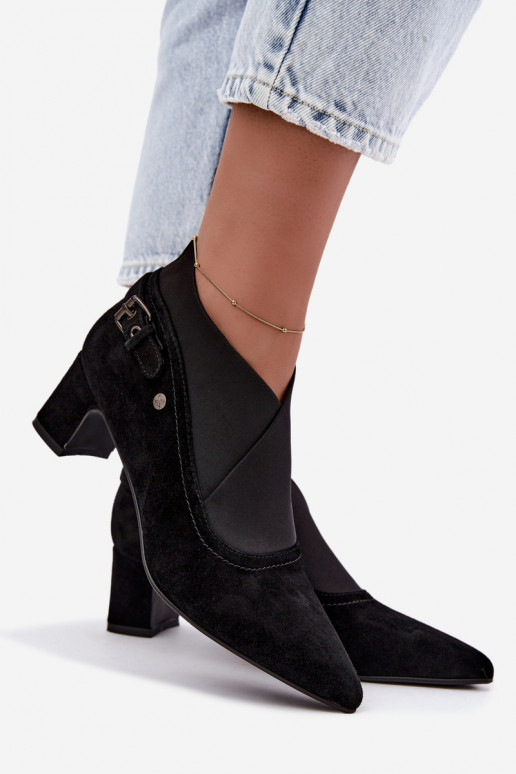 Stivaletti in suede caldi con tacco Tai turiciejka K7691-01 colore nero