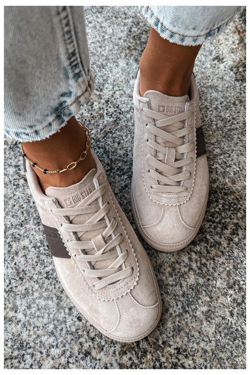 Sneakers da donna in suede sintetico Big Star UU274440 in sabbia