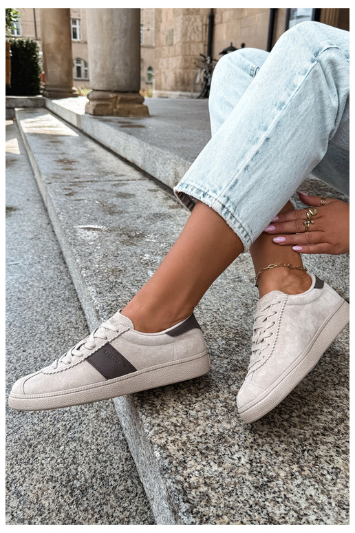 Sneakers da donna in suede sintetico Big Star UU274440 in sabbia
