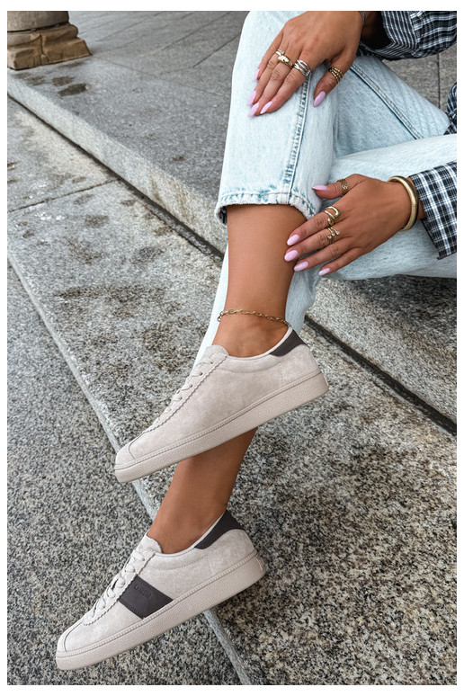 Sneakers da donna in suede sintetico Big Star UU274440 in sabbia