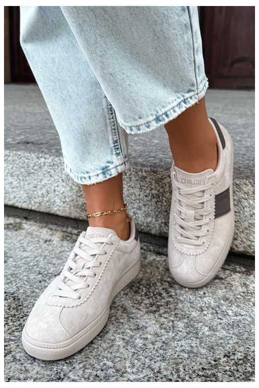 Sneakers da donna in suede sintetico Big Star UU274440 in sabbia