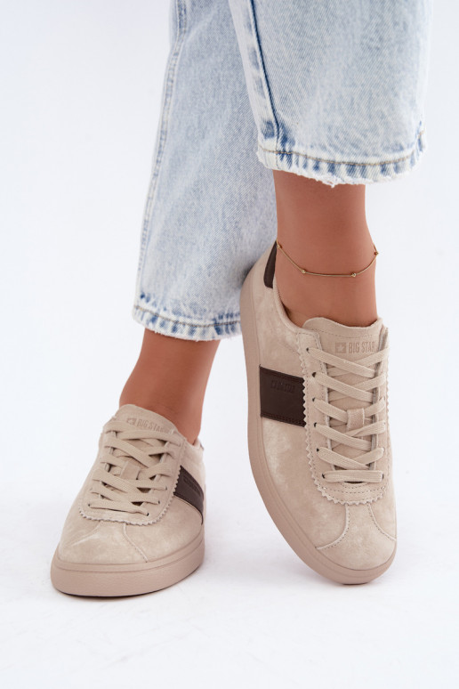 Sneakers da donna in suede sintetico Big Star UU274440 in sabbia