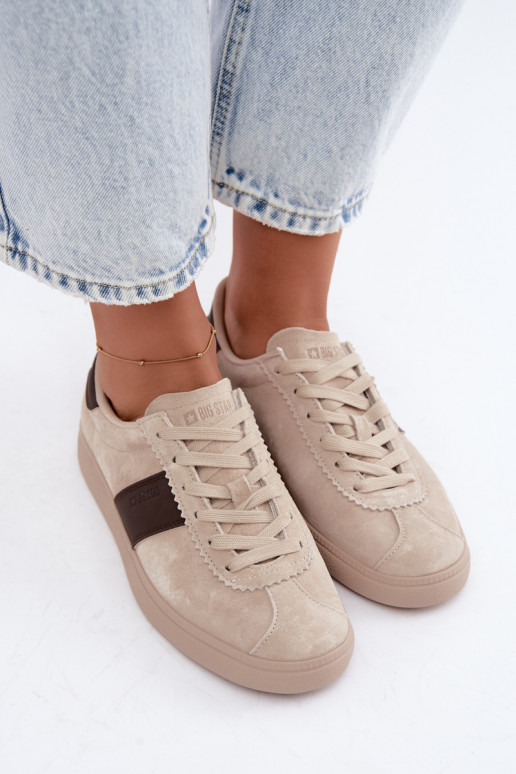 Sneakers da donna in suede sintetico Big Star UU274440 in sabbia