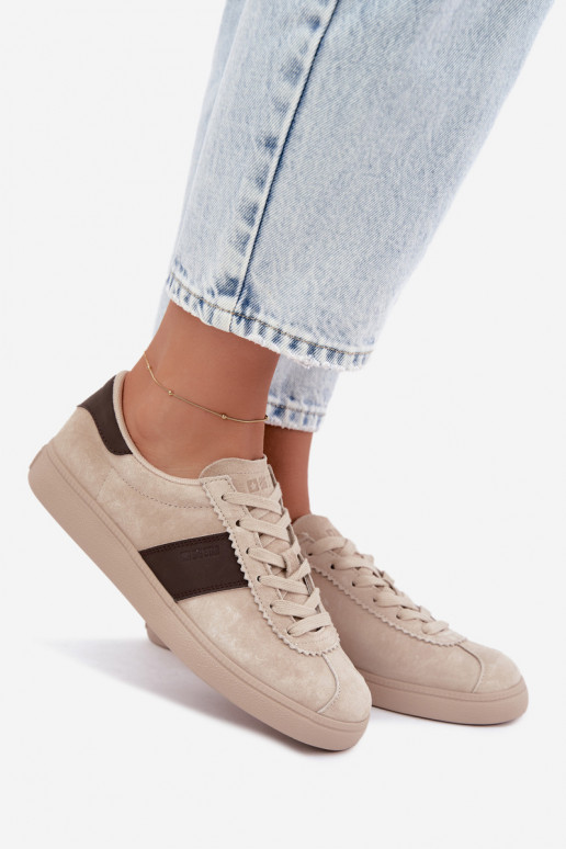 Sneakers da donna in suede sintetico Big Star UU274440 in sabbia