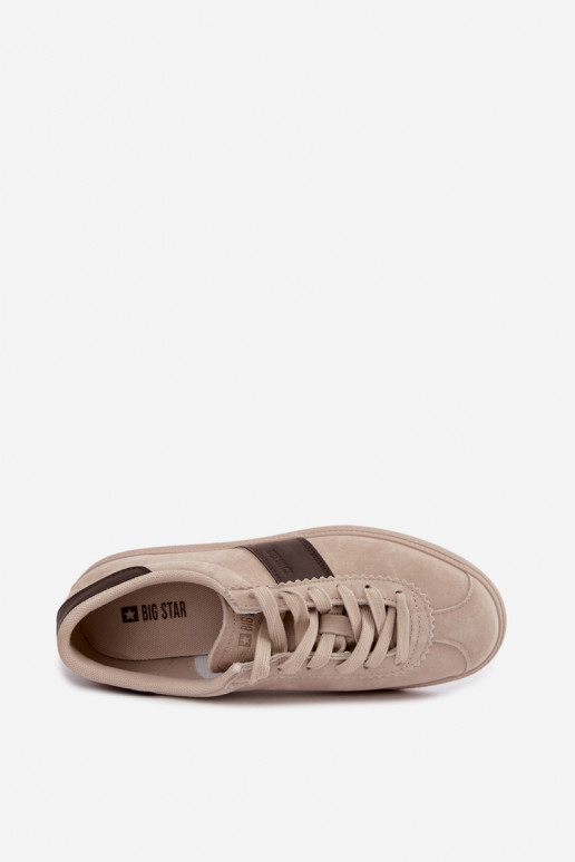 Sneakers da donna in suede sintetico Big Star UU274440 in sabbia