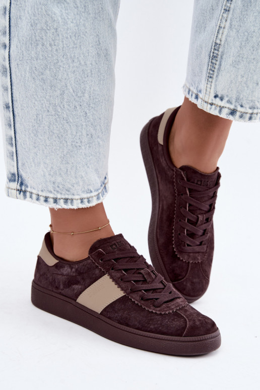 Sneakers in suede per donne Big Star UU274438 colore cioccolato