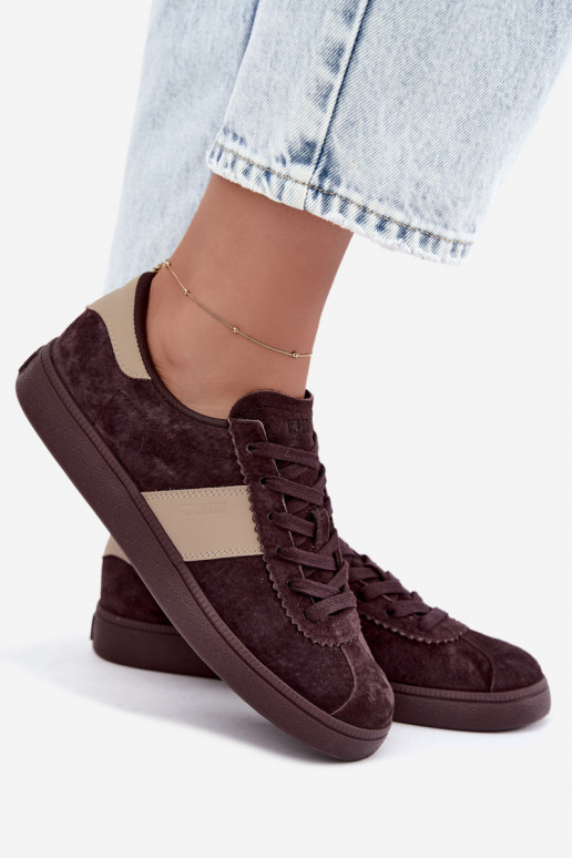Sneakers in suede per donne Big Star UU274438 colore cioccolato
