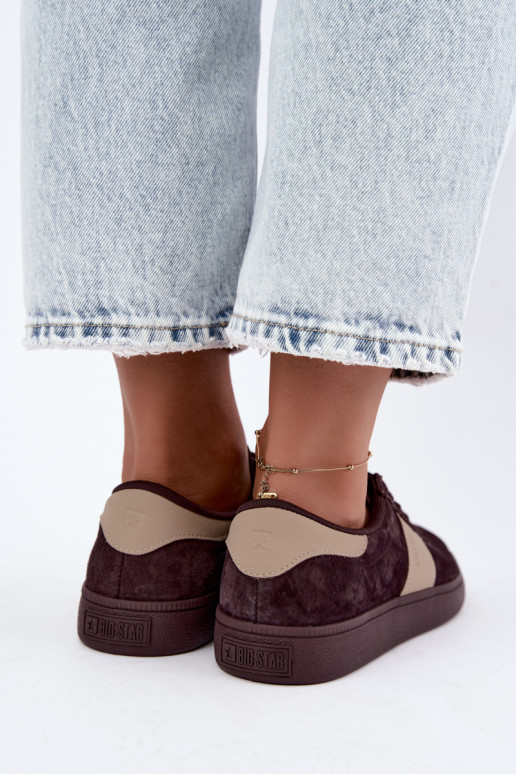 Sneakers in suede per donne Big Star UU274438 colore cioccolato