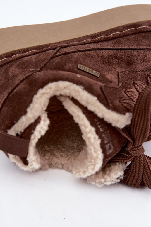 Stivali da neve con piattaforma e lacci Big Star UU274188 in cioccolato