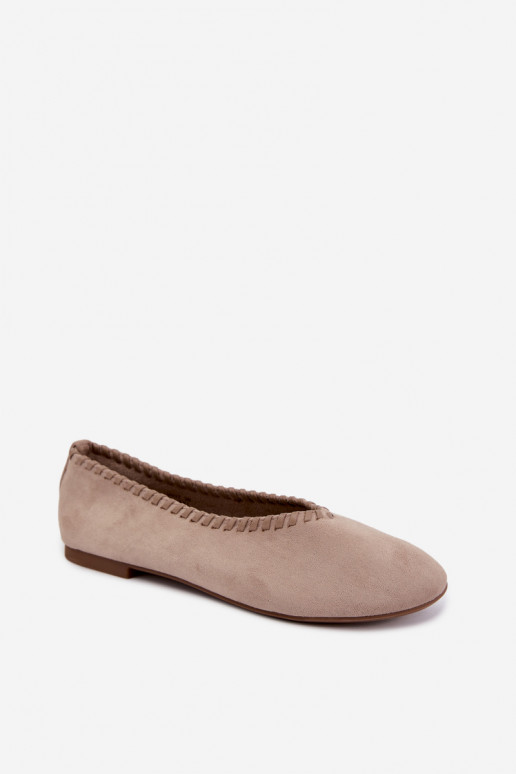 Ballerine con bordo intrecciato colore sabbia Talessa