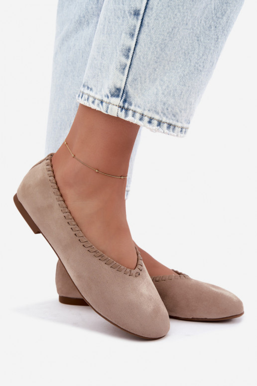 Ballerine con bordo intrecciato colore sabbia Talessa