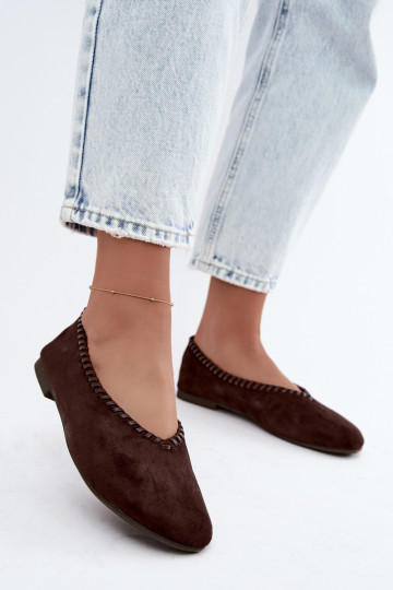 Ballerine con bordo intrecciato colore cioccolato Talessa