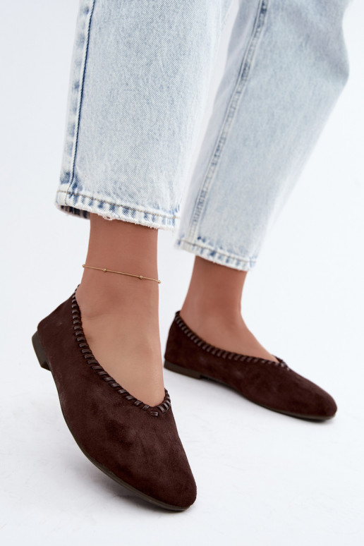 Ballerine con bordo intrecciato colore cioccolato Talessa