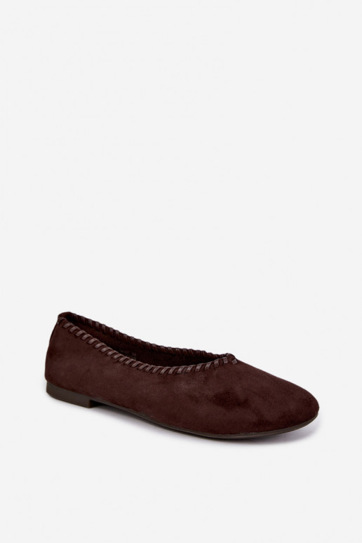 Ballerine con bordo intrecciato colore cioccolato Talessa