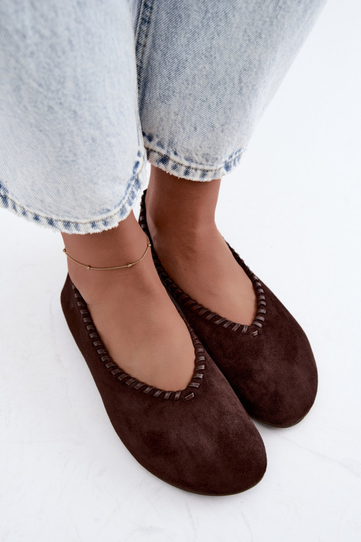 Ballerine con bordo intrecciato colore cioccolato Talessa