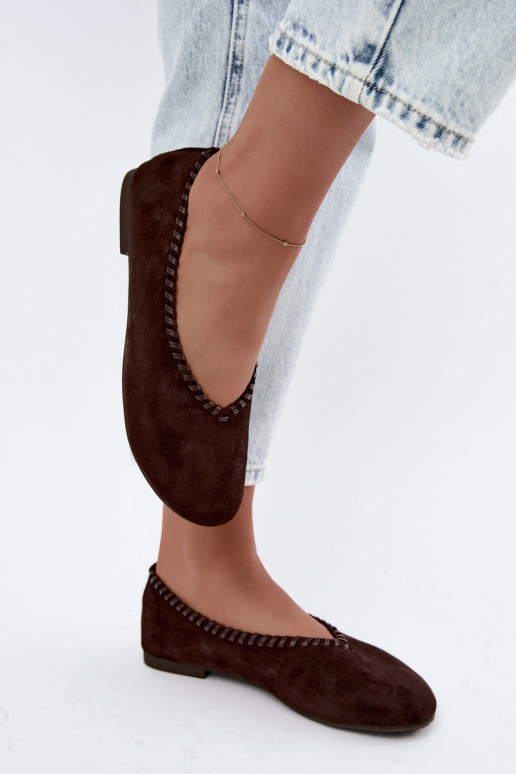 Ballerine con bordo intrecciato colore cioccolato Talessa
