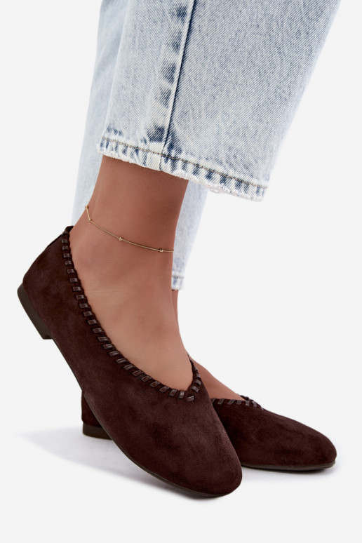 Ballerine con bordo intrecciato colore cioccolato Talessa