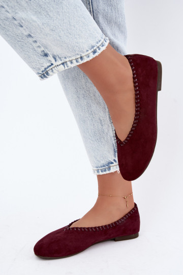 Ballerine con bordo intrecciato colore bordeaux Talessa
