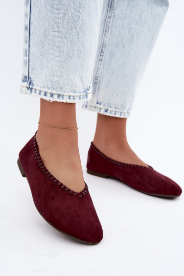Ballerine con bordo intrecciato colore bordeaux Talessa 2