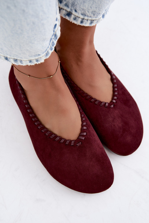 Ballerine con bordo intrecciato colore bordeaux Talessa