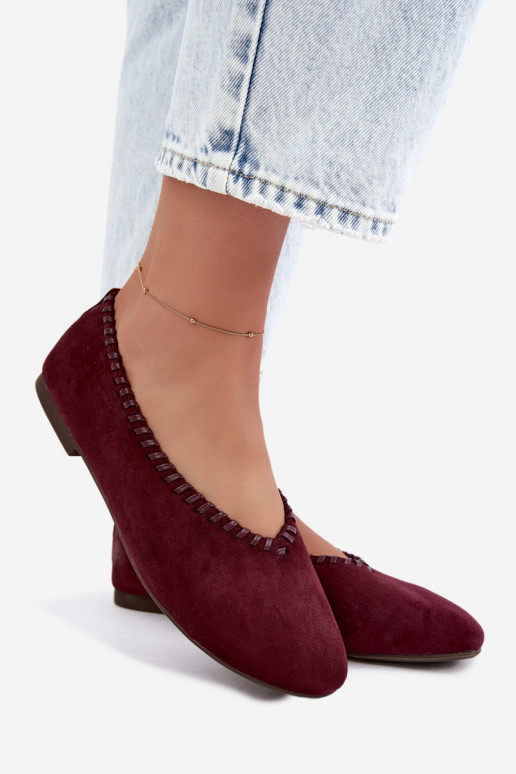 Ballerine con bordo intrecciato colore bordeaux Talessa