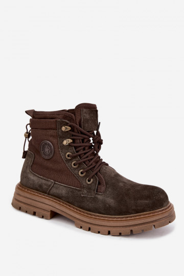 Stivali in suede marroni scuri per uomo Big Star UU174254