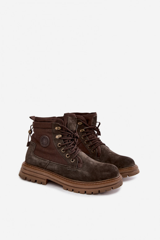 Stivali in suede marroni scuri per uomo Big Star UU174254