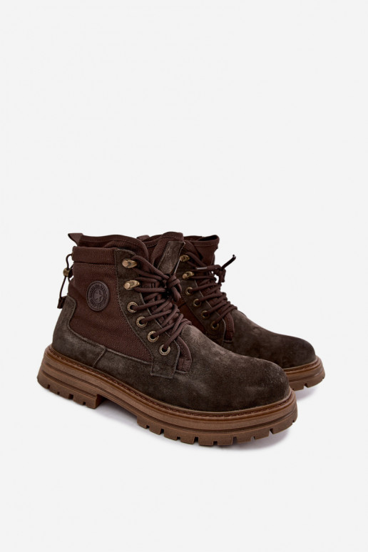 Stivali in suede marroni scuri per uomo Big Star UU174254