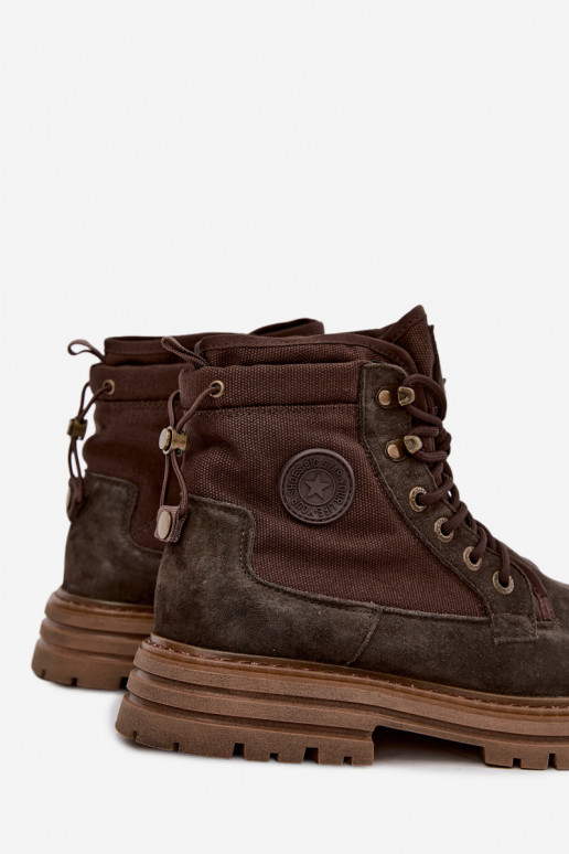 Stivali in suede marroni scuri per uomo Big Star UU174254